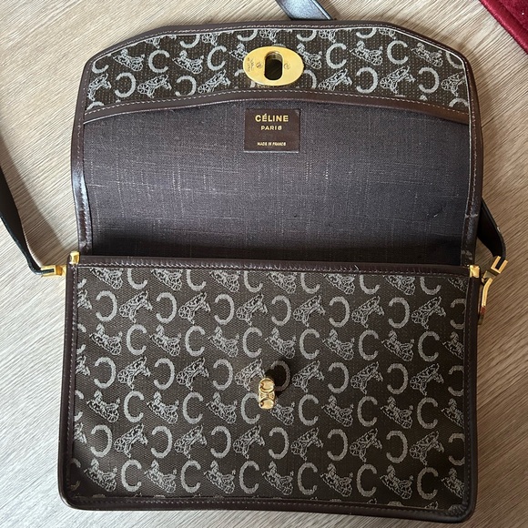 RARE Vintage Celine Carriage Horsebit Gold Logo Turn-lock Shoulder Bag - Picture 9 of 11